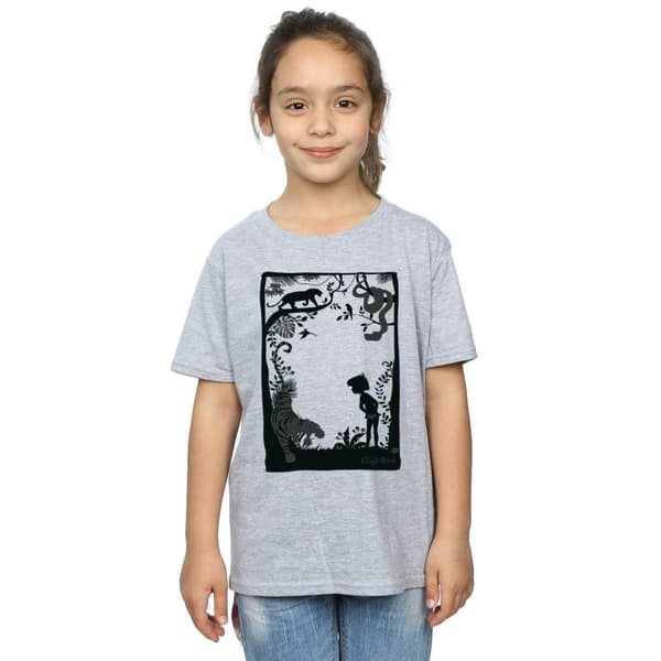 Disney Girls The Jungle Book Silhouette Poster Cotton T-Shirt