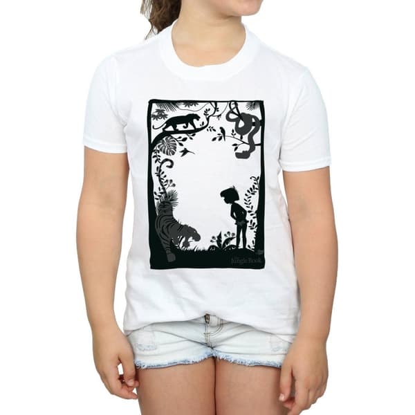 Disney Girls The Jungle Book Silhouette Poster Cotton T-Shirt