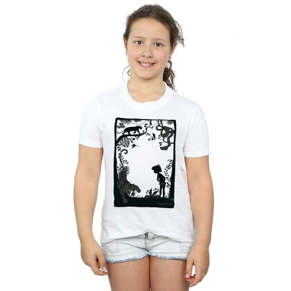 Disney Girls The Jungle Book Silhouette Poster Cotton T-Shirt