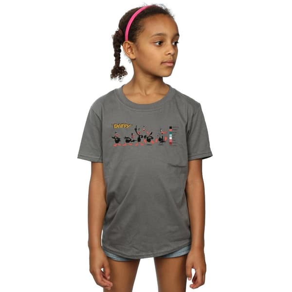 Looney Tunes Daffy Duck - T-shirt i bomull med färgkod för flickor
