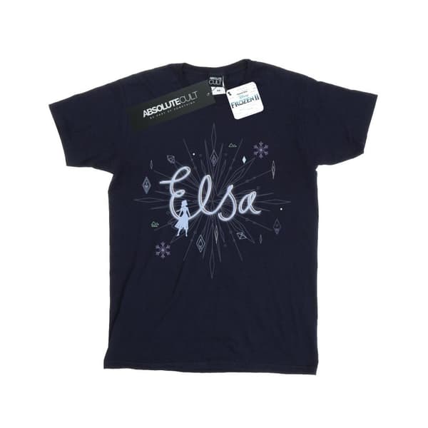 Disney Frozen 2 Elsa snöflinga bomulls-T-shirt för flickor