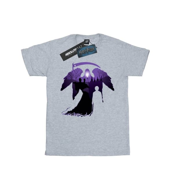 Harry Potter Girls Graveyard Silhouette Cotton T-Shirt Sports Grey 7-8 Years