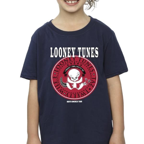 Looney Tunes Tweety Rock Disk T-shirt i bomull för flickor