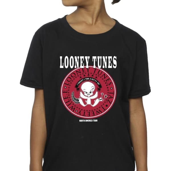 Looney Tunes Tweety Rock Disk T-shirt i bomull för flickor