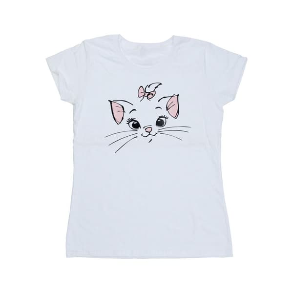 Disney Dam/Lady Classics Marie Face T-shirt med ficka i bomull