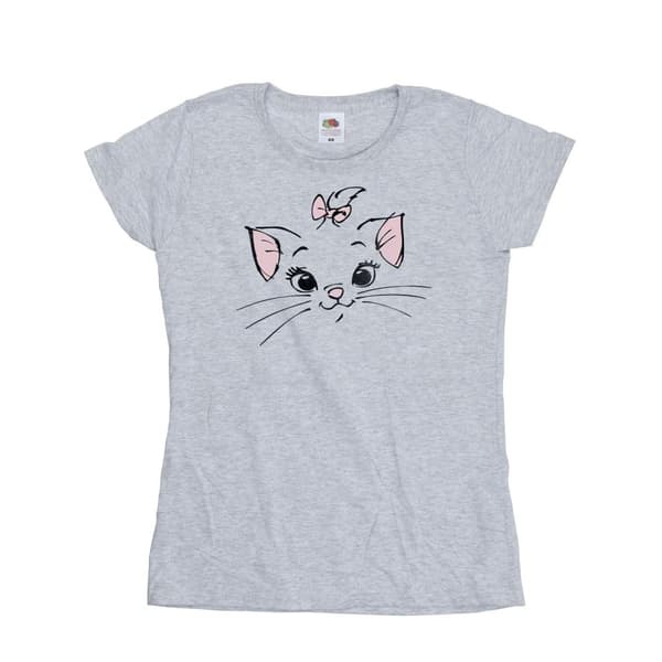 Disney Dam/Lady Classics Marie Face T-shirt med ficka i bomull