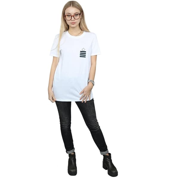 Looney Tunes Womens/Ladies Tweety Pie Striped Faux Pocket Cotton Boyfriend T-Shirt
