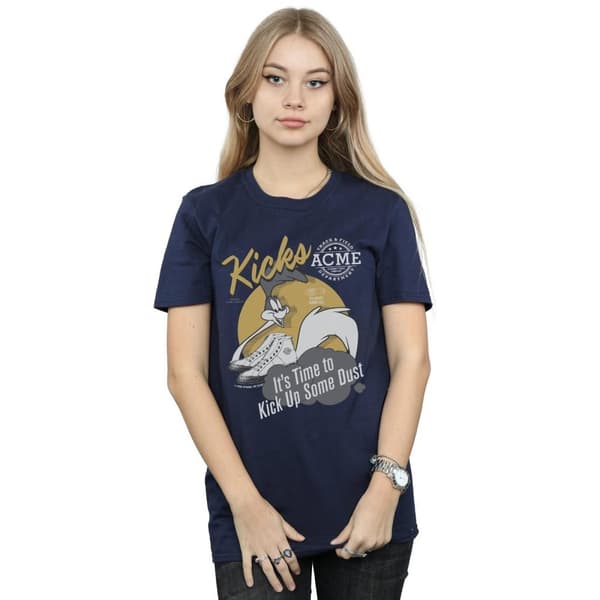 Looney Tunes Dam/Tjej Road Runner Kicks Boyfriend T-shirt i bomull