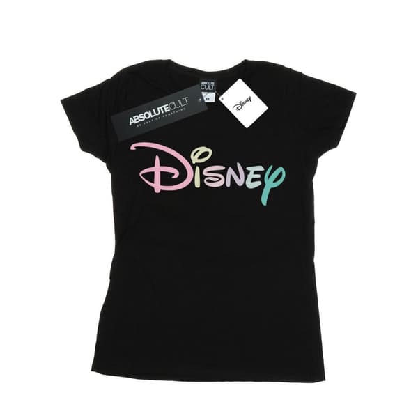 Disney Dam/Tjej - T-shirt i bomull med pastellfärgad logotyp