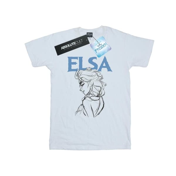 Disney Frozen Elsa Profil Sketch T-shirt i bomull för flickor
