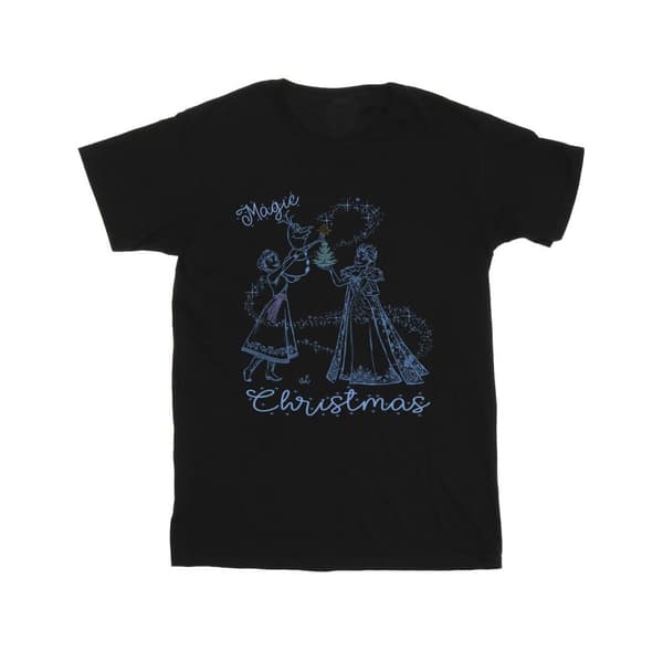 Disney Girls Frozen Magic Christmas Cotton T-Shirt