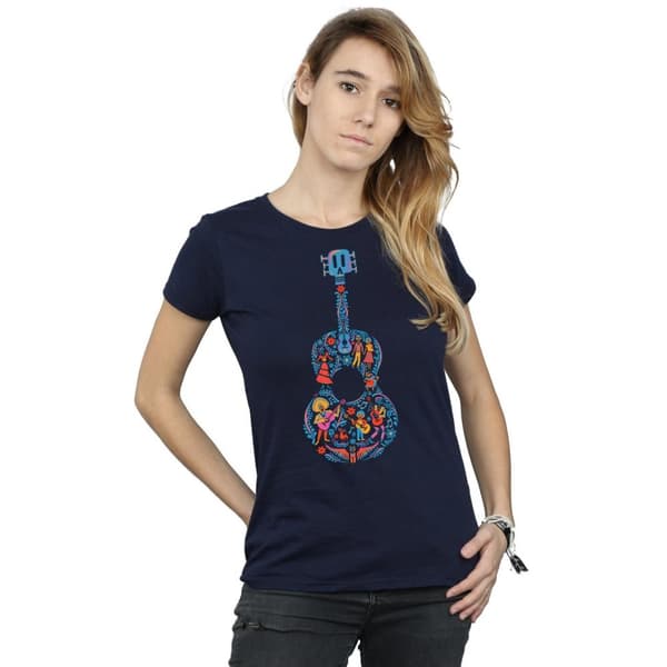 Disney T-shirt i bomull med gitarrmönster - dam/dam Coco