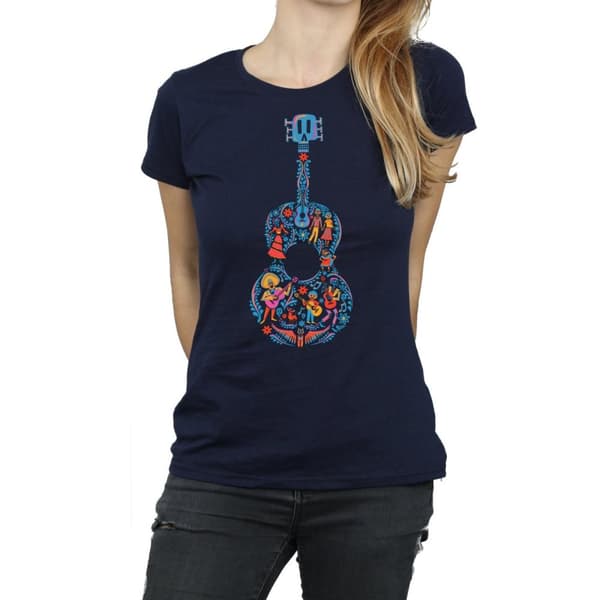 Disney T-shirt i bomull med gitarrmönster - dam/dam Coco