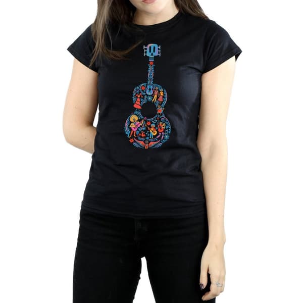 Disney T-shirt i bomull med gitarrmönster - dam/dam Coco