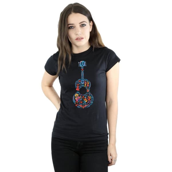 Disney T-shirt i bomull med gitarrmönster - dam/dam Coco
