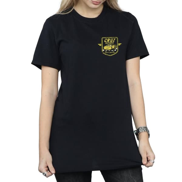 Disney Womens/Ladies Cars Cruz Ramirez Faux Pocket Logo Cotton Boyfriend T-Shirt