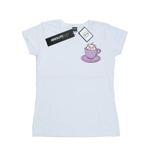 Disney Womens/Ladies Aristocats Marie In Cup Breast Print Cotton T-Shirt