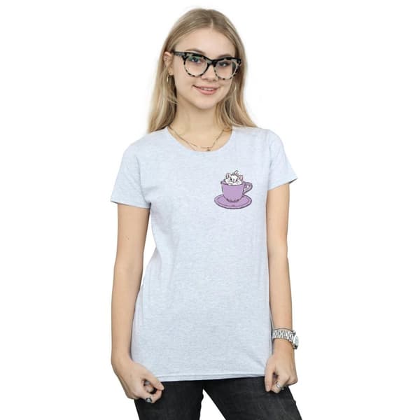 Disney Womens/Ladies Aristocats Marie In Cup Breast Print Cotton T-Shirt