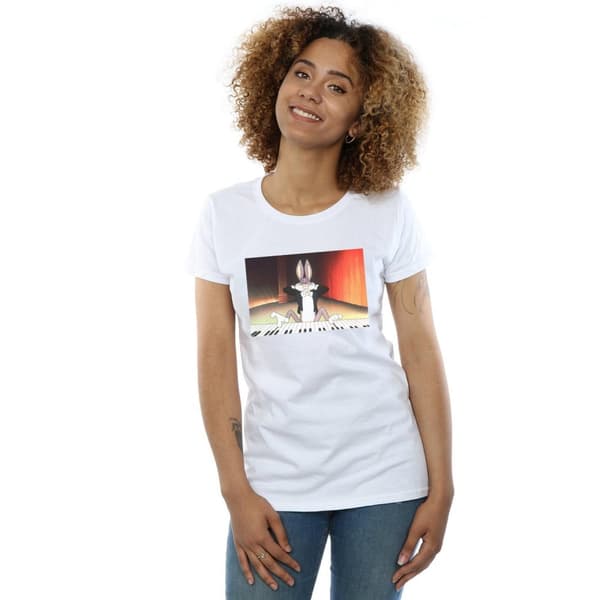 Looney Tunes Dam/Tjej - Bugs Bunny spelar piano - T-shirt i bomull