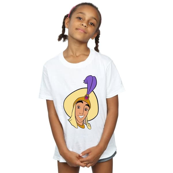 Disney T-shirt i bomull med Aladdin-prinsens Ali-ansikte för flickor