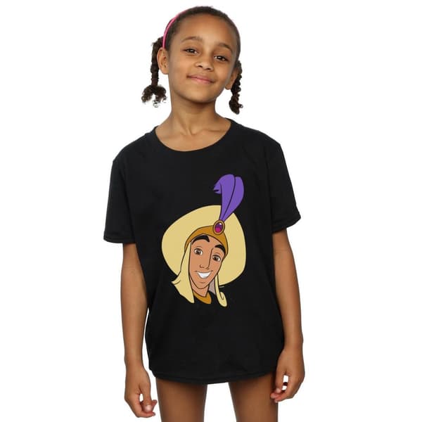 Disney T-shirt i bomull med Aladdin-prinsens Ali-ansikte för flickor