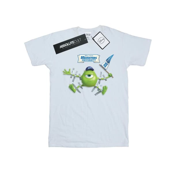 Disney Dam/dam Monsters University Boyfriend-t-shirt i bomull med tejpade mickar