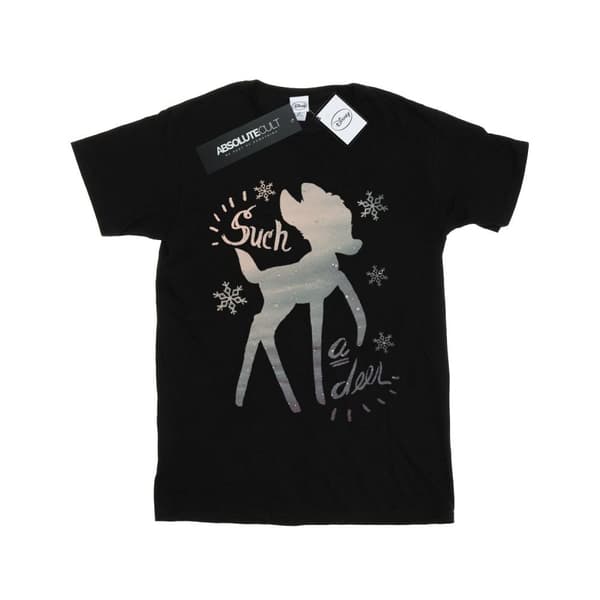 Disney Womens/Ladies Bambi Winter Deer Cotton Boyfriend T-Shirt