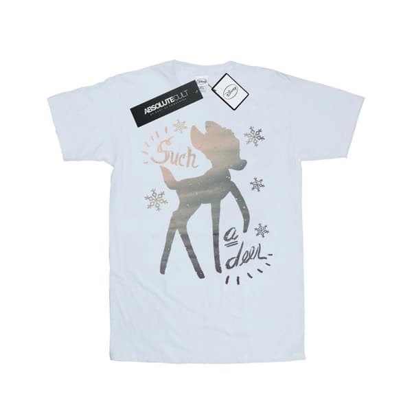 Disney Dam / Dam Bambi Vinter Hjort Bomull Boyfriend T-shirt