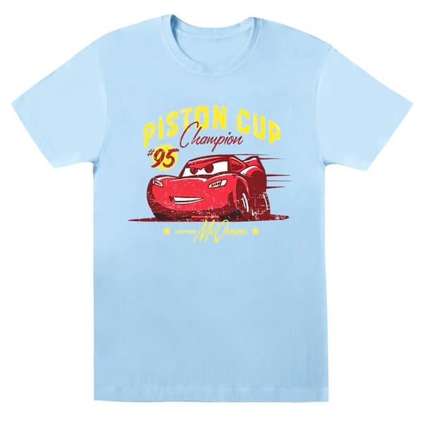 Disney Cars Piston Cup Champion T-shirt i bomull för flickor Baby Blue 9-11 Years