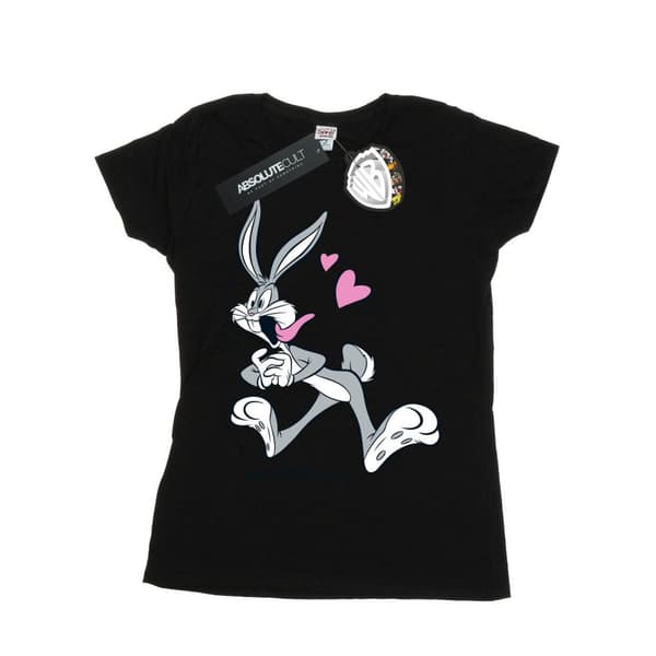 Looney Tunes Womens/Ladies Bugs Bunny In Love Cotton T-Shirt Black XXL