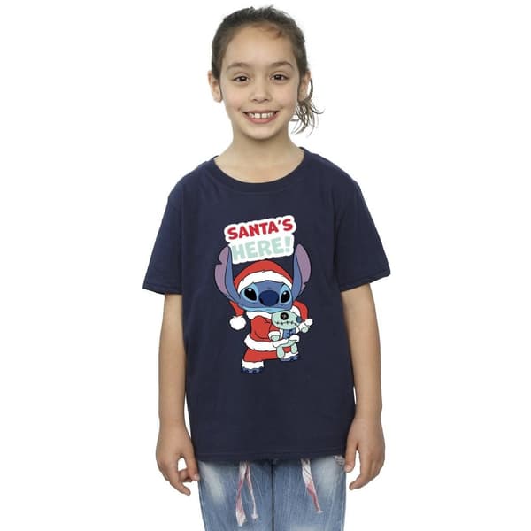 Disney Lilo & Stitch Santa´s Here - T-shirt i bomull för flickor