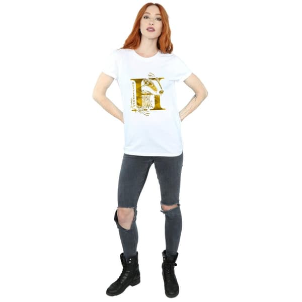 Harry Potter Womens/Ladies Hufflepuff Badger Cotton Boyfriend T-Shirt