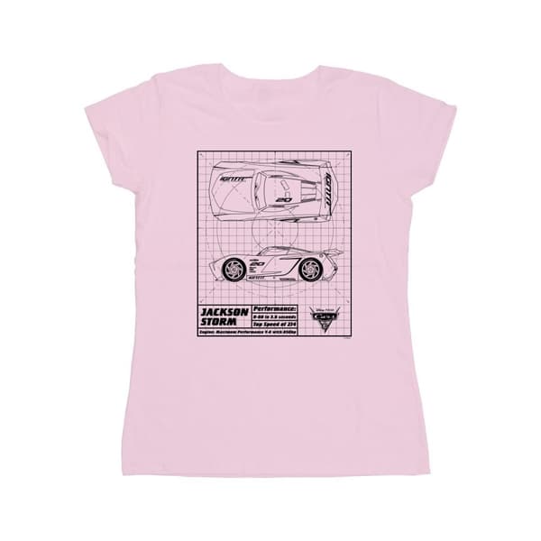 Disney Womens/Ladies Cars Jackson Storm Blueprint Cotton T-Shirt