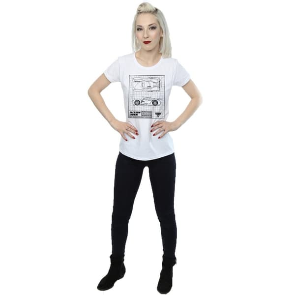 Disney Womens/Ladies Cars Jackson Storm Blueprint Cotton T-Shirt