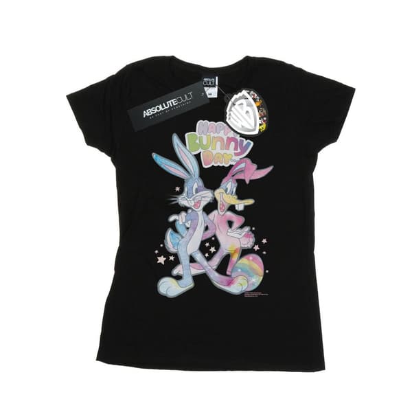 Looney Tunes Womens/Ladies Bugs And Daffy Happy Bunny Day Cotton T-Shirt