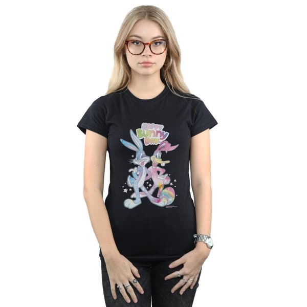 Looney Tunes Womens/Ladies Bugs And Daffy Happy Bunny Day Cotton T-Shirt