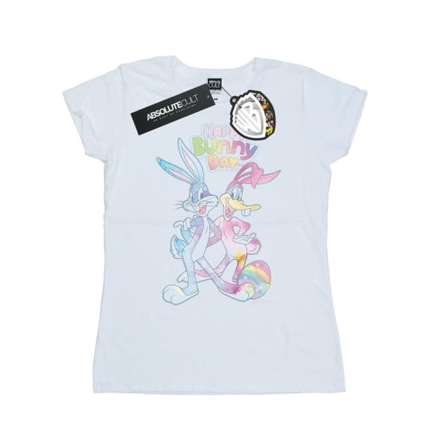 Looney Tunes Womens/Ladies Bugs And Daffy Happy Bunny Day Cotton T-Shirt