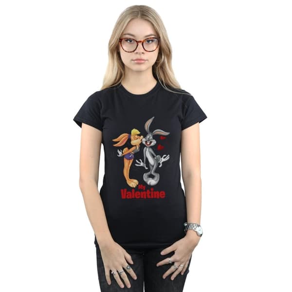 Looney Tunes Womens/Ladies Bugs Bunny And Lola Valentine´s Day Cotton T-Shirt