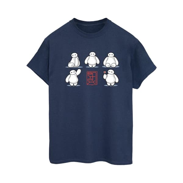 Disney Dam/kvinnor Big Hero 6 Baymax Many Poses Boyfriend-t-shirt i bomull