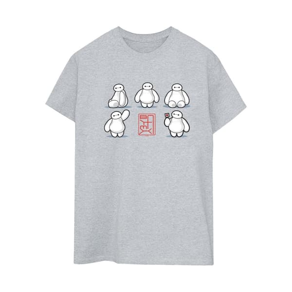 Disney Womens/Ladies Big Hero 6 Baymax Many Poses Cotton Boyfriend T-Shirt