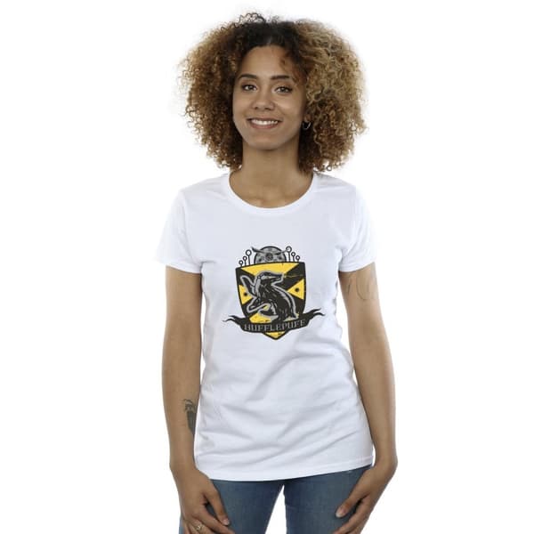 Harry Potter Womens/Ladies Hufflepuff Chest Badge Cotton T-Shirt