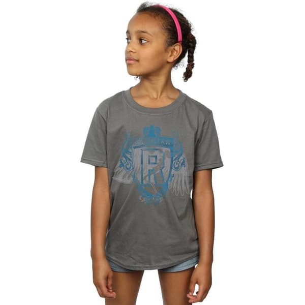 Harry Potter Girls Ravenclaw Raven Crest Cotton T-Shirt