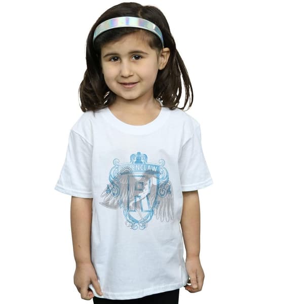 Harry Potter Girls Ravenclaw Raven Crest Cotton T-Shirt