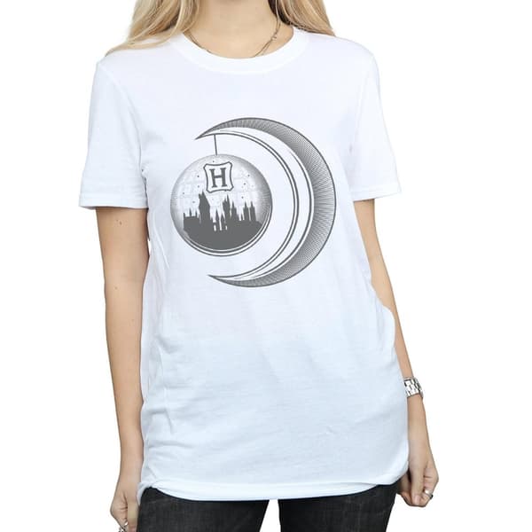 Harry Potter Womens/Ladies Hogwarts Moon Cotton Boyfriend T-Shirt