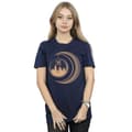 Miniatyrbilde 2 av 5: Harry Potter Womens/Ladies Hogwarts Moon Cotton Boyfriend T-Shirt