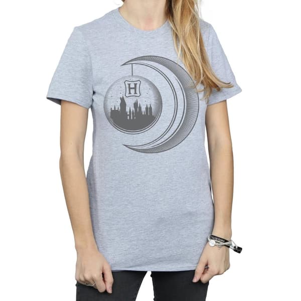 Harry Potter Womens/Ladies Hogwarts Moon Cotton Boyfriend T-Shirt