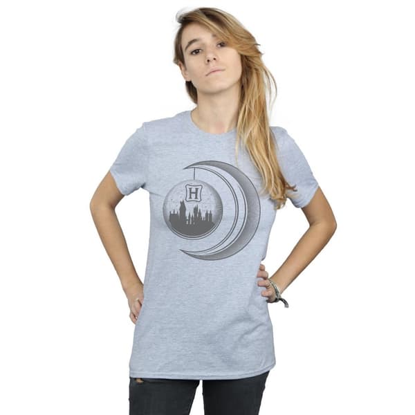 Harry Potter Womens/Ladies Hogwarts Moon Cotton Boyfriend T-Shirt