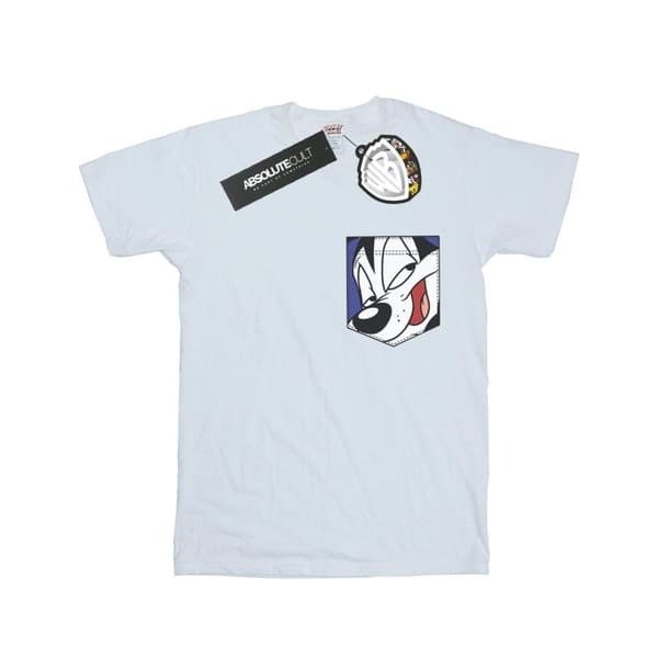 Looney Tunes Pojkar - Pepe Le Pew Face T-shirt med fuskficka White 7-8 Years