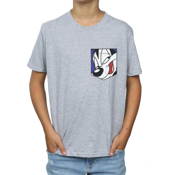 Looney Tunes Pojkar - Pepe Le Pew Face T-shirt med fuskficka