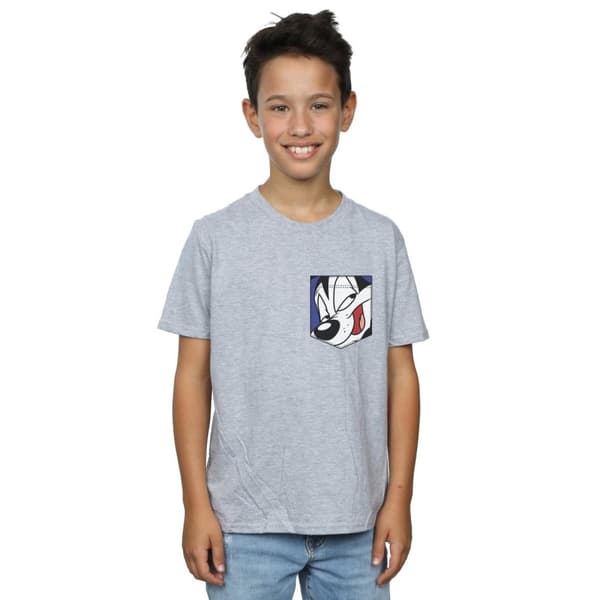 Looney Tunes Pojkar - Pepe Le Pew Face T-shirt med fuskficka